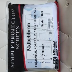 White foldable projector screen 120 inch NWT